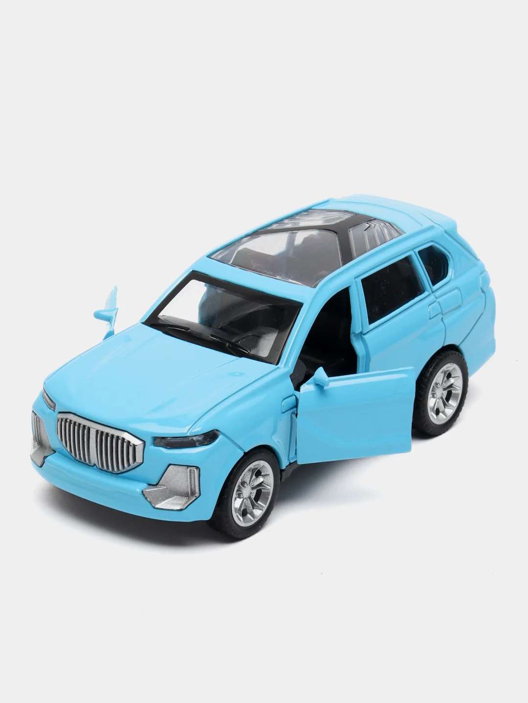 Голубой металлическая коллекционная машинка BMW X7