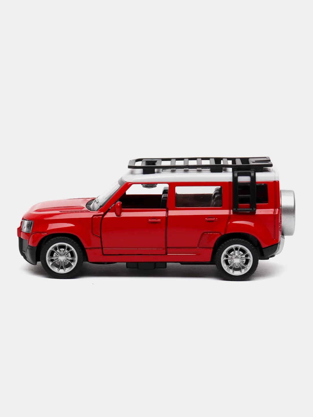 Красный металлическая коллекционная машинка Land Rover Defender