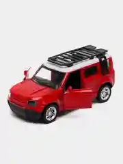 Красный металлическая коллекционная машинка Land Rover Defender