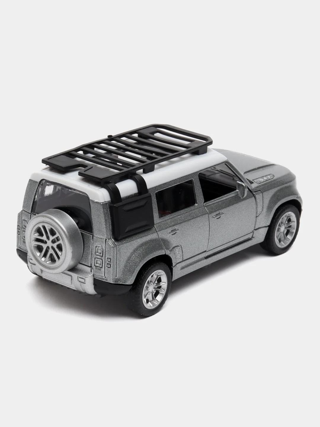 Серебряный металлическая коллекционная машинка Land Rover Defender