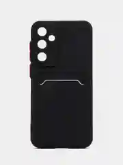 Черный чехол для Samsung Galaxy S23 FE (Самсунг Гэлакси С23 ФЕ) с карманом для карт
