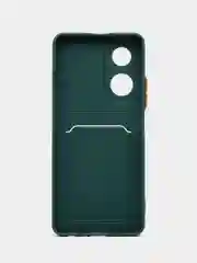 Зеленый чехол для Oppo A58 4G (Оппо А58) с карманом для карт