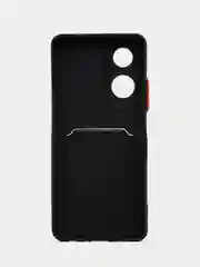 Черный чехол для Oppo A58 4G (Оппо А58) с карманом для карт
