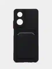 Черный чехол для Oppo A58 4G (Оппо А58) с карманом для карт