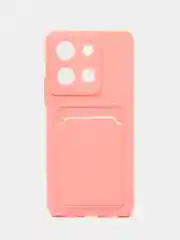 Розовый чехол для Vivo Y36 / Y27S (Виво у36 / у27с) с карманом для карт