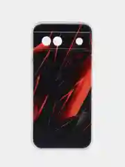 Красный силиконовый чехол на Google Pixel 8A (Гугл Пиксель 8А), с рисунком, защита камеры