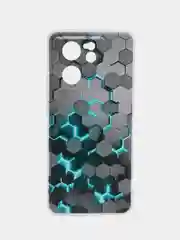 Бирюзовый силиконовый чехол на Xiaomi 13T (Сяоми 13Т), с рисунком, защита камеры