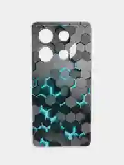 Бирюзовый силиконовый чехол на Infinix GT 10 Pro (Инфиникс GT 10 Про), с рисунком, защита камеры