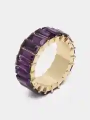 Фиолетовый кольцо женское "Дорожка из камней"