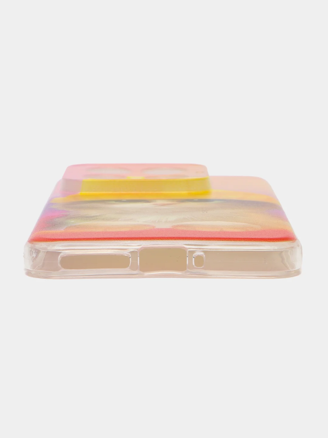 Желтый силиконовый чехол на Xiaomi 14 Pro (Сяоми 14 Про), прозрачный, с рисунком, защита камеры