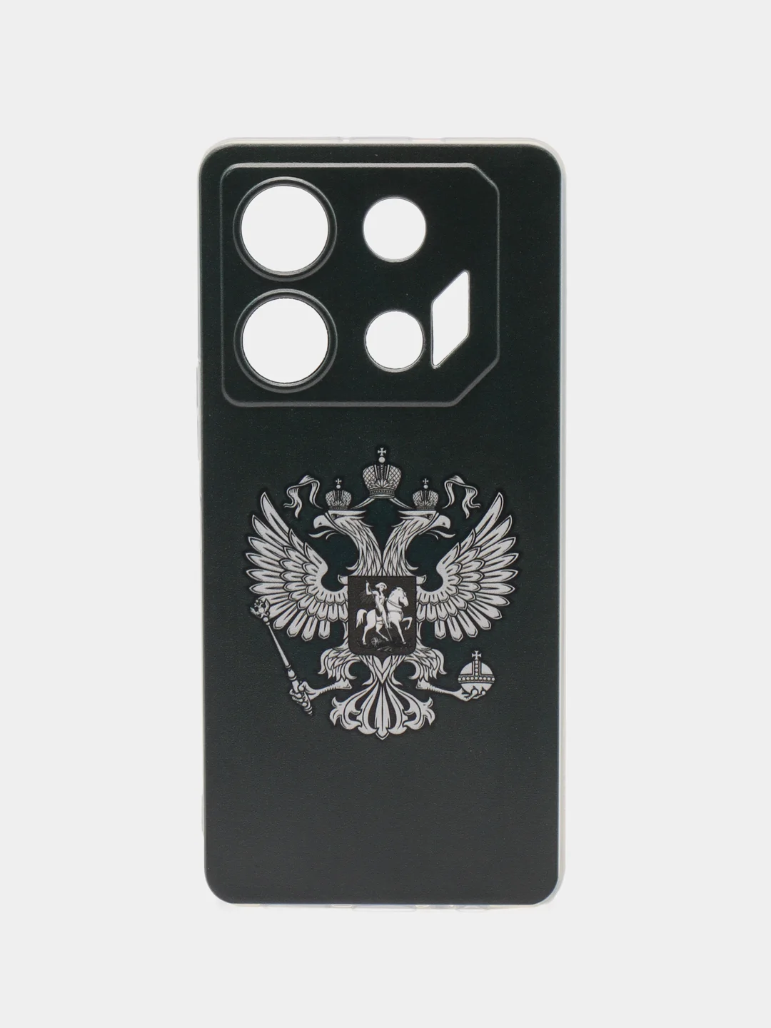 Приглушённый хаки силиконовый чехол на Infinix GT 10 Pro (Инфиникс GT 10 Про), с рисунком, защита камеры