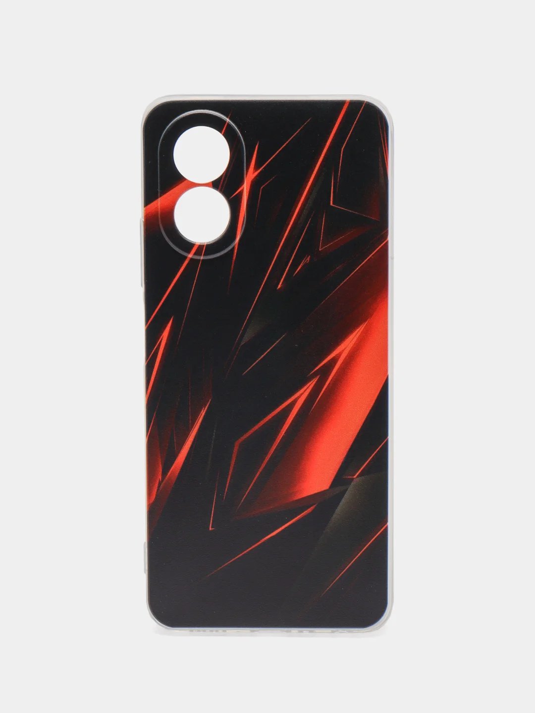 Красный силиконовый чехол Oppo A38/A18 (Оппо A38/Оппо А18), прозрачный, с рисунком, защита камеры