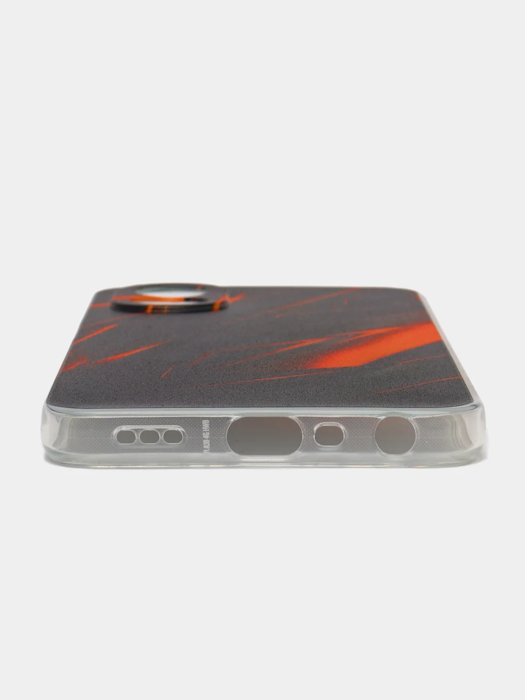 Красный силиконовый чехол Oppo A38/A18 (Оппо A38/Оппо А18), прозрачный, с рисунком, защита камеры