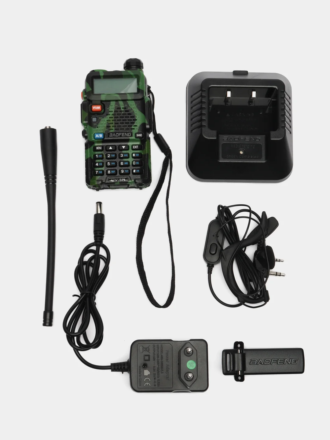 Рация Baofeng UV-5R + Тангента цвет комуфляж