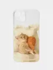 Кремовый чехол для iPhone 11 12 13 14 Pro Max 7 8 XR X XS Plus mini с принтом прозрачный айфон коты