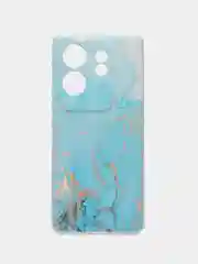 Светло-синий силиконовый чехол на Infinix Zero (Инфиникс Зеро) 30 4G, с рисунком и защитой камеры