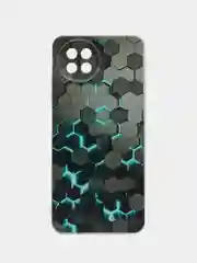 Бирюзовый силиконовый чехол на Itel S23 (Ител S23), прозрачный, с рисунком, защита камеры