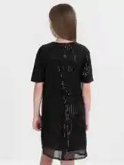 Серебряный новогоднее платье для девочки с пайетками
