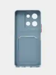 Синий меланж чехол для Vivo Y36 / Y27S (Виво у36 / у27с) с карманом для карт