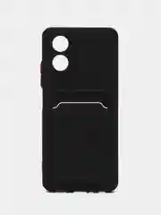 Черный силиконовый чехол для Oppo A38 / Oppo A18 / Оппо А38 / А18 с карманом для карт