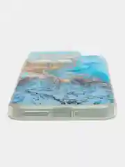 Голубой силиконовый чехол на Xiaomi 14 / Сяоми 14 прозрачный, с рисунком, защита камеры