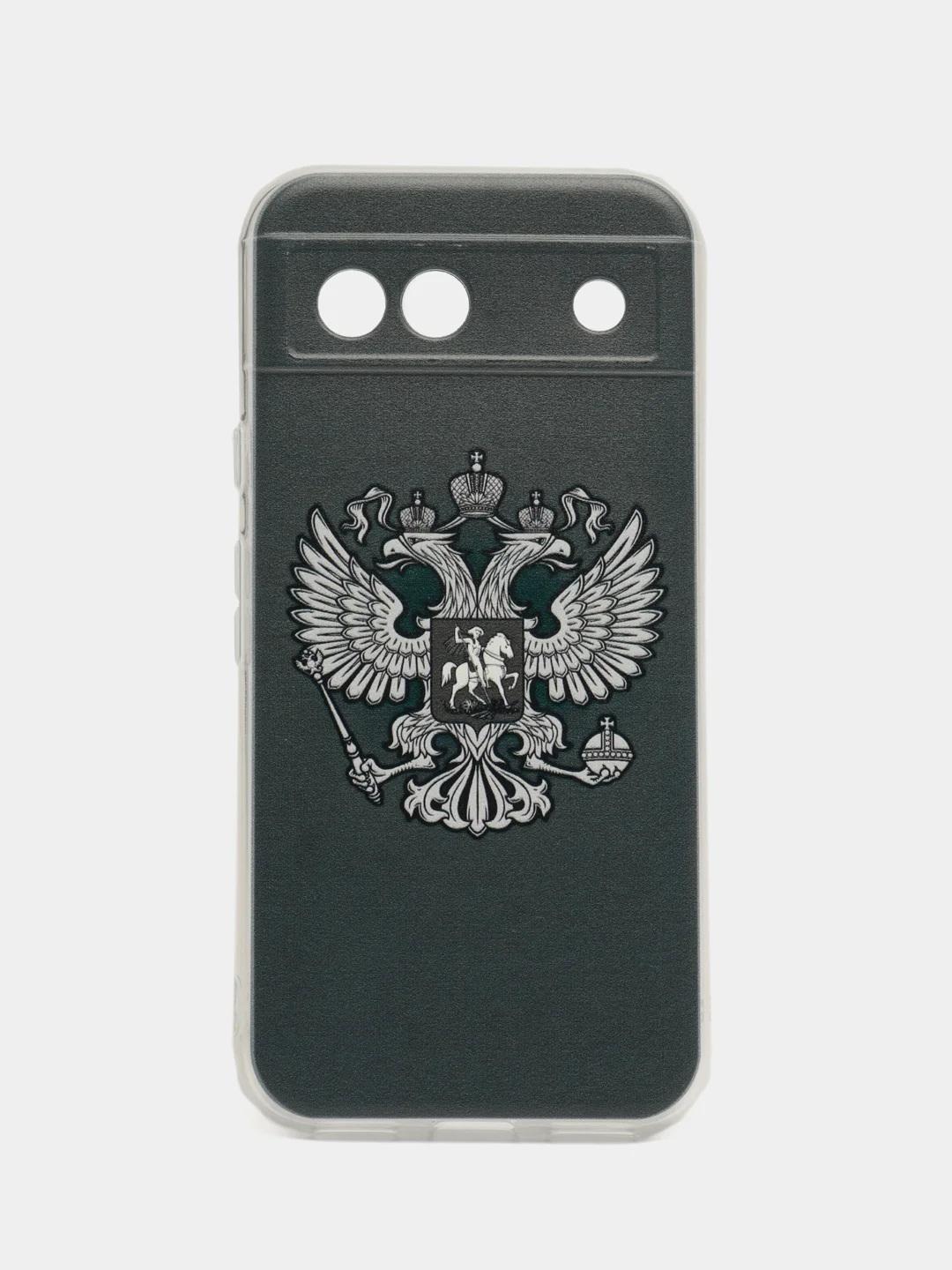 Приглушённый хаки силиконовый чехол на Google Pixel 8A (Гугл Пиксель 8А), с рисунком, защита камеры