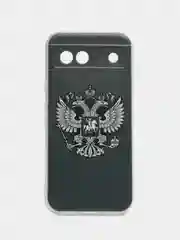 Приглушённый хаки силиконовый чехол на Google Pixel 8A (Гугл Пиксель 8А), с рисунком, защита камеры