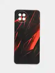 Красный силиконовый чехол на Itel S23 (Ител S23), прозрачный, с рисунком, защита камеры