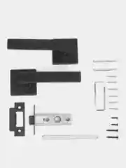 Черный ручка дверная Vettore R06.081 MBP с защелкой, чёрный матовый