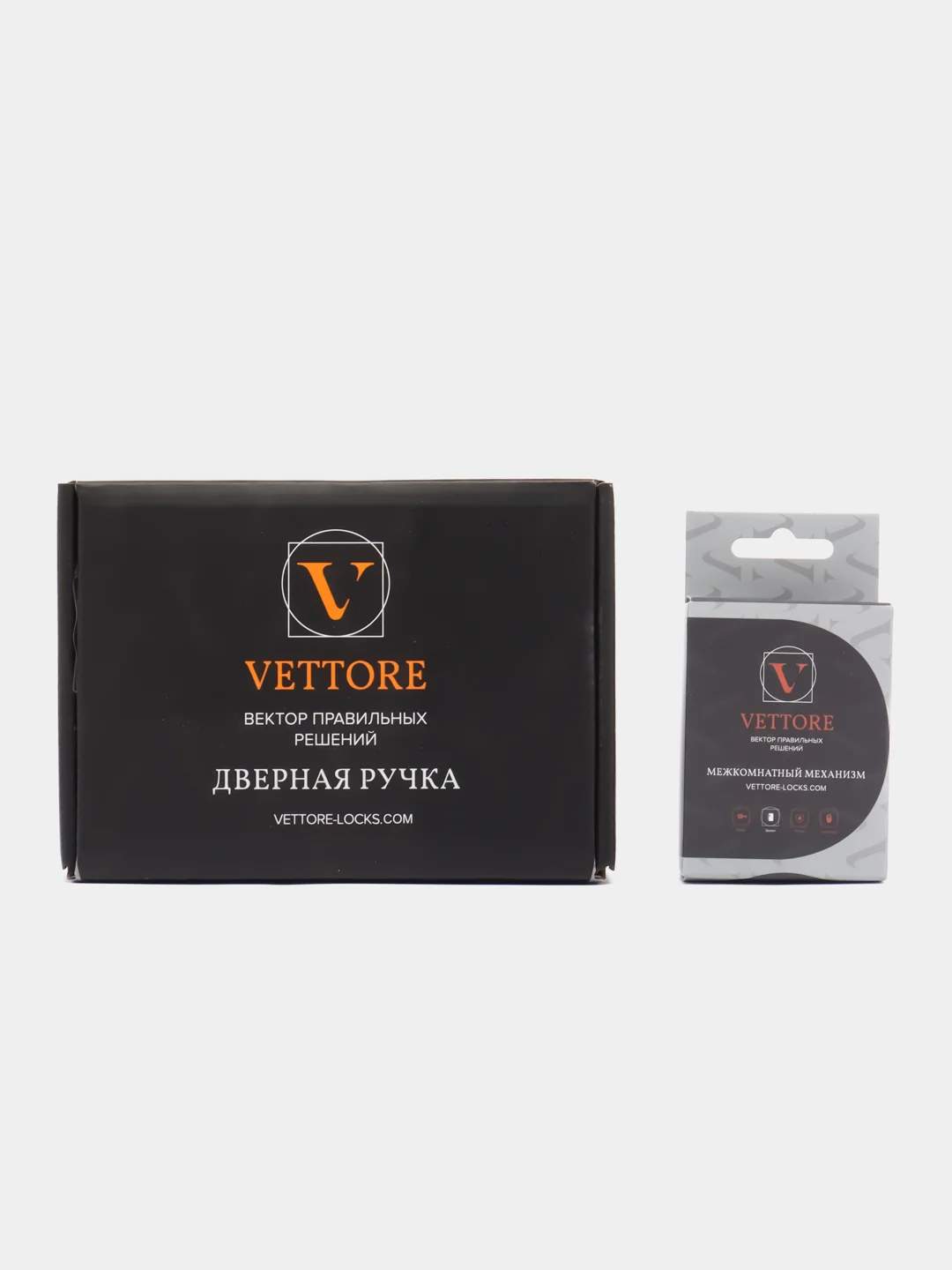 Черный ручка дверная Vettore R06.081 MBP с защелкой, чёрный матовый