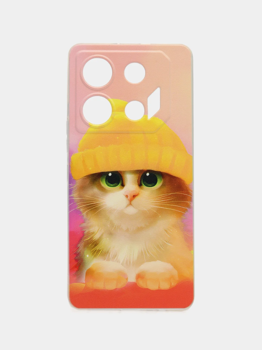 Желтый силиконовый чехол на Infinix GT 10 Pro (Инфиникс GT 10 Про), с рисунком, защита камеры