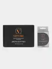 Серый металлик комплект для межкомнатной двери: ручка дверная VETTORE R06.031 SN/CP и защелка, Сатин/Хром