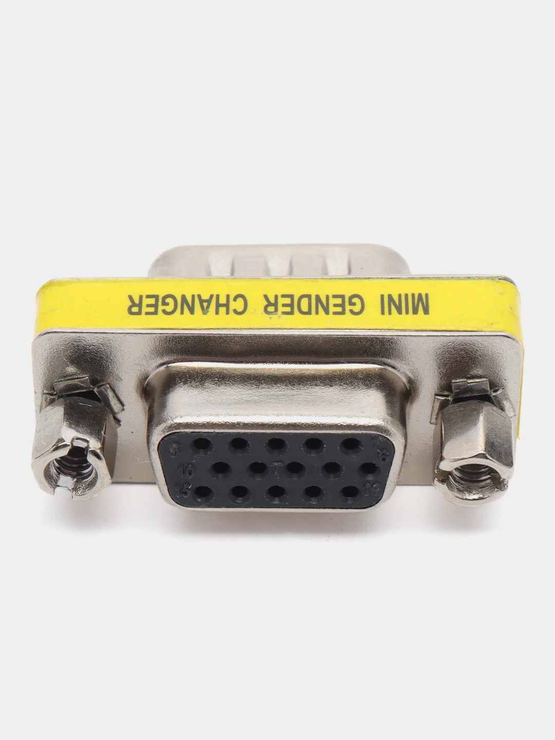Серебряный адаптер переходник vga (папа) - vga (мама)