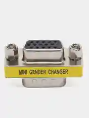 Серебряный адаптер переходник vga (папа) - vga (мама)