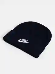 Синий шапка мужская двухслойная трикотажная с нашивкой Найк (Nike)