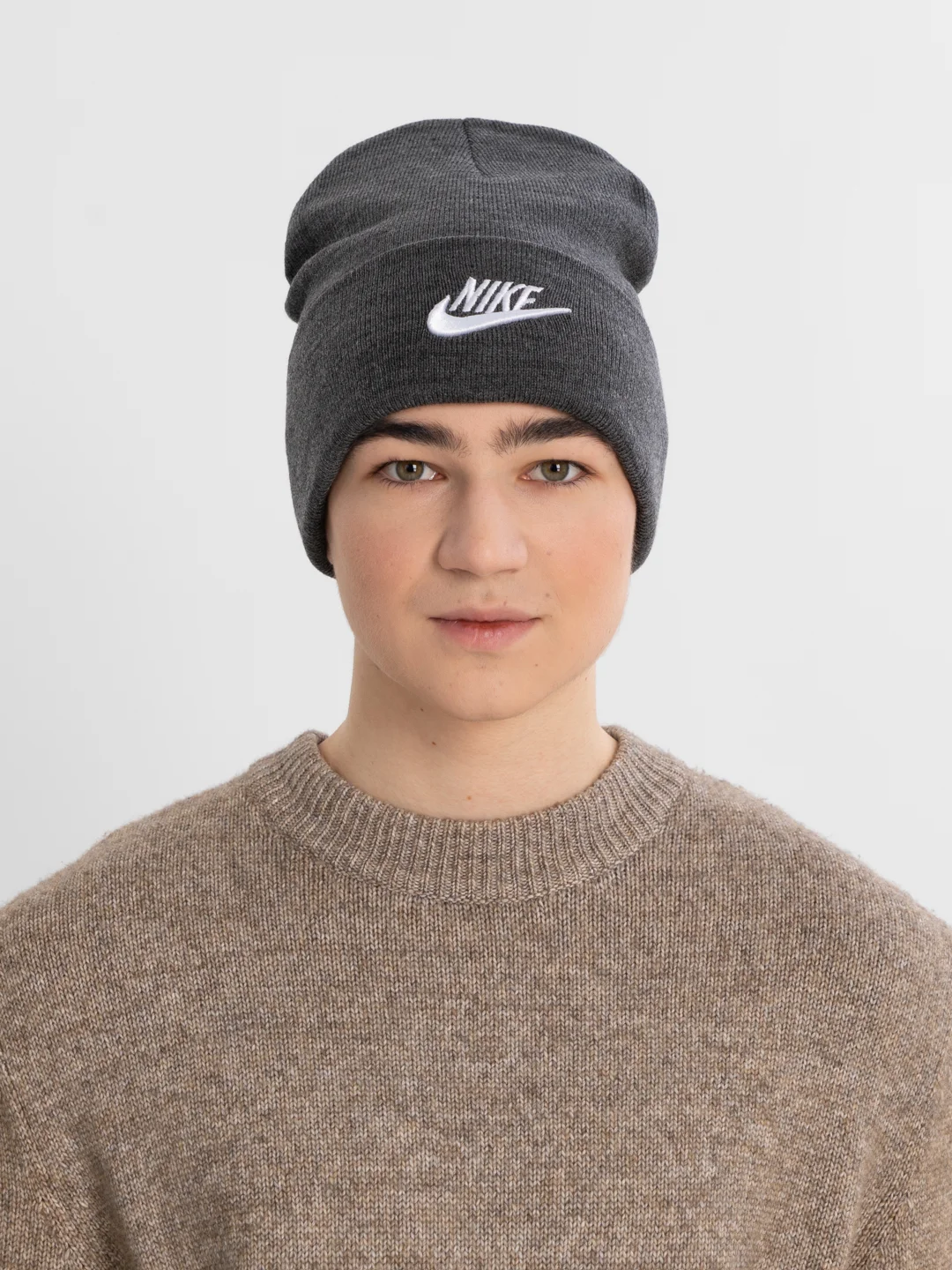 Хром шапка мужская двухслойная трикотажная с нашивкой Найк (Nike)