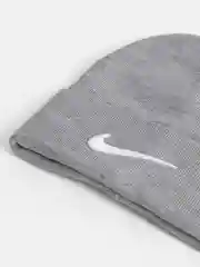Серый металлик шапка мужская двухслойная трикотажная с нашивкой Найк (Nike)