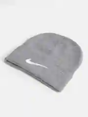 Серый металлик шапка мужская двухслойная трикотажная с нашивкой Найк (Nike)