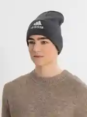 Угольный шапка мужская двухслойная трикотажная с нашивкой Адидас (Adidas)
