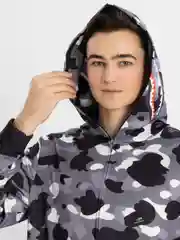 Угольный зипка бейп худи , унисекс