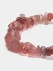 Браслет из камней, розовый кварц, 19 см