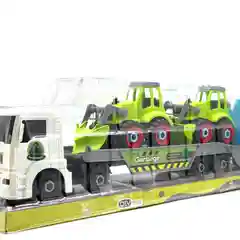 Зеленый набор Автовоз со спецтехникой трактор и отверткой