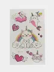 Серый временная переводная татуировка с котиками и корги 12х7,5 см