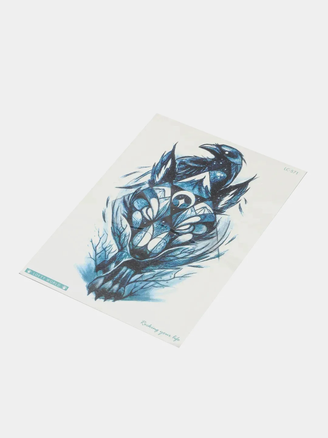 Серый временные татуировки "Волк, лиса, тигр,пантера", 21*15 см