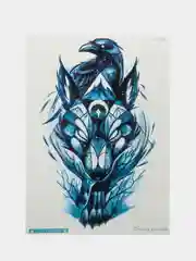 Серый временные татуировки "Волк, лиса, тигр,пантера", 21*15 см