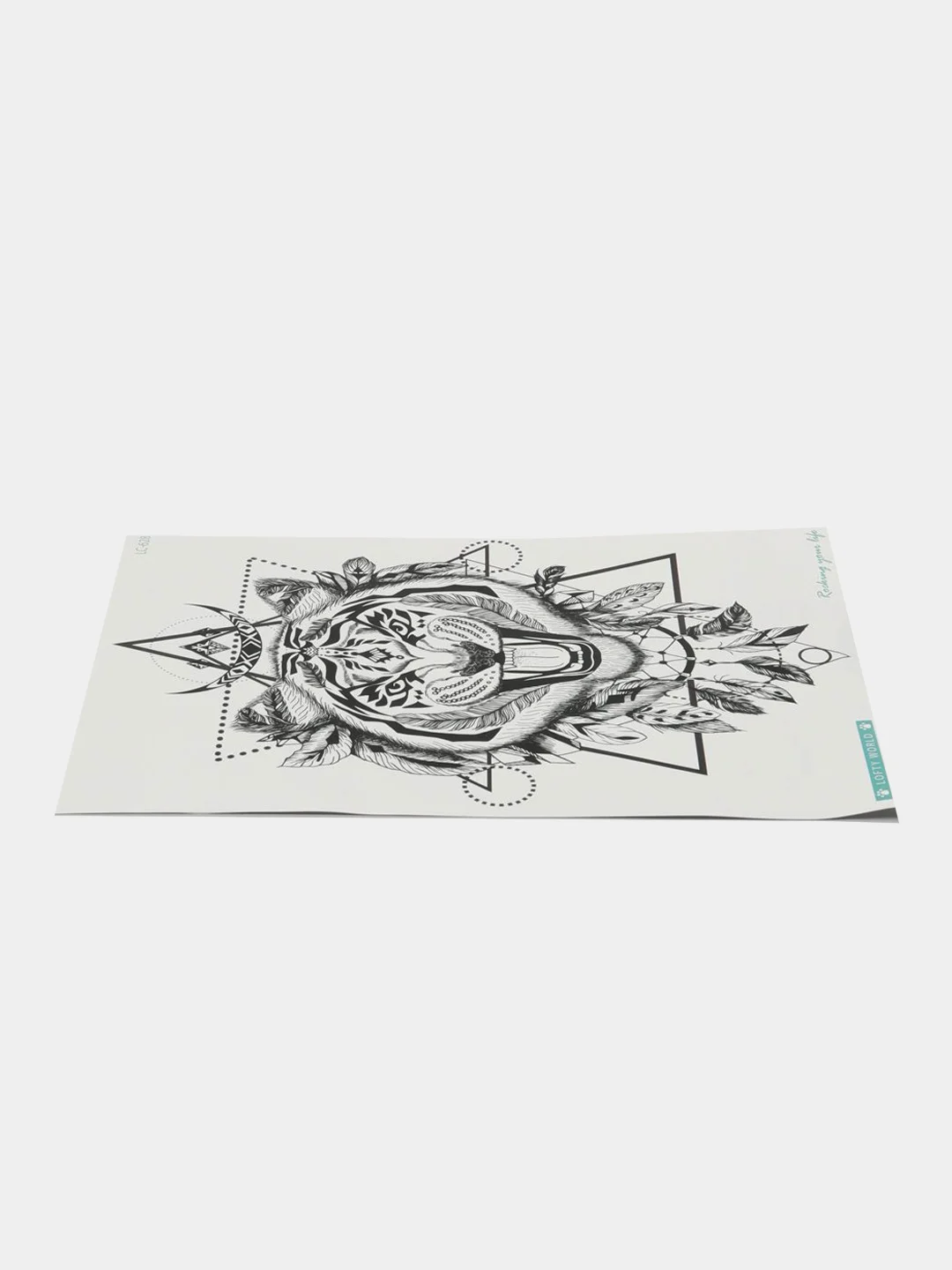 Терракотовый временные татуировки "Волк, лиса, тигр,пантера", 21*15 см