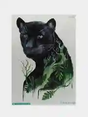 Коричневый временные татуировки "Волк, лиса, тигр,пантера", 21*15 см