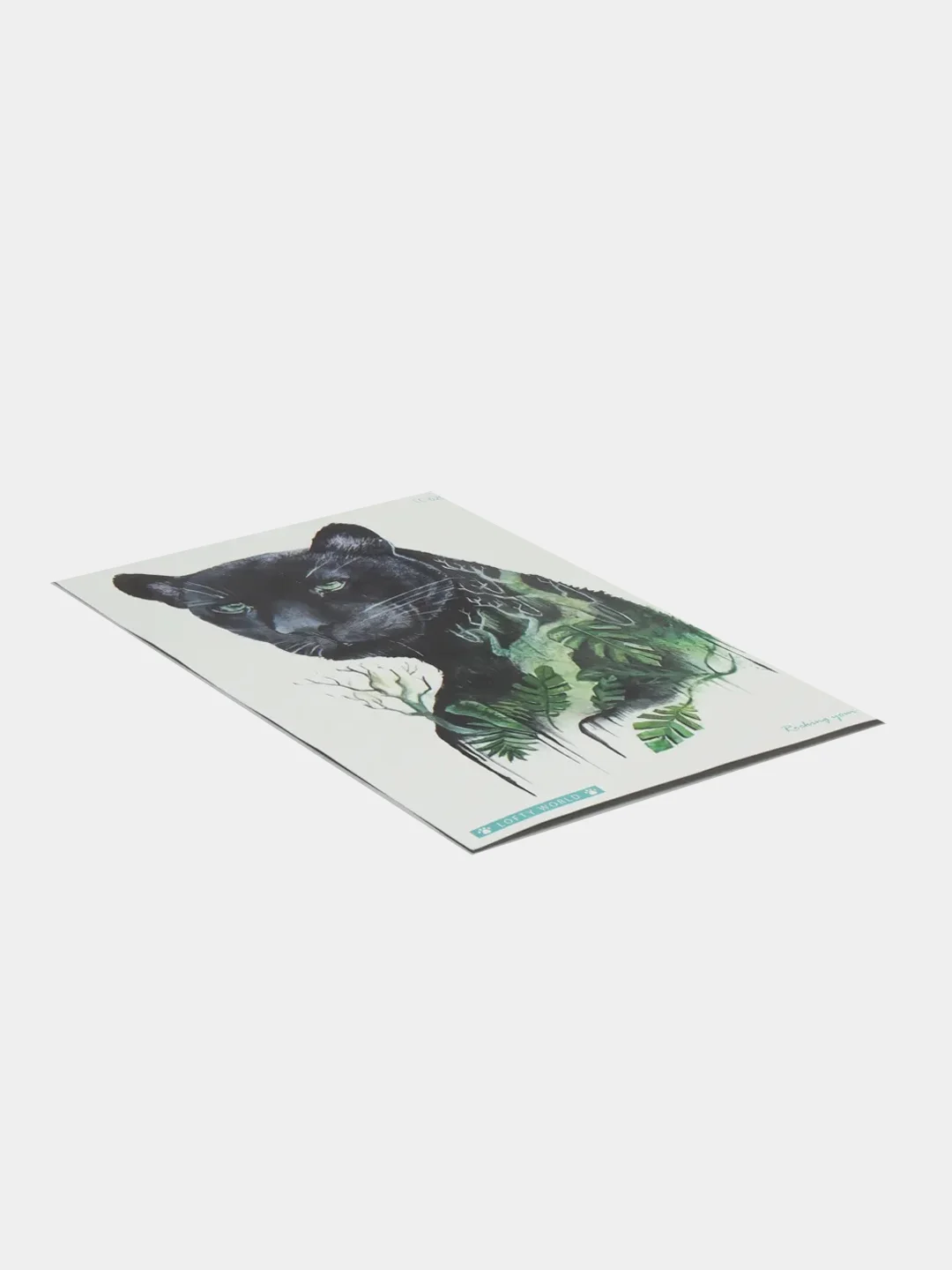 Коричневый временные татуировки "Волк, лиса, тигр,пантера", 21*15 см