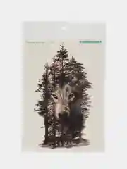 Хаки временные татуировки "Волк, лиса, тигр,пантера", 21*15 см
