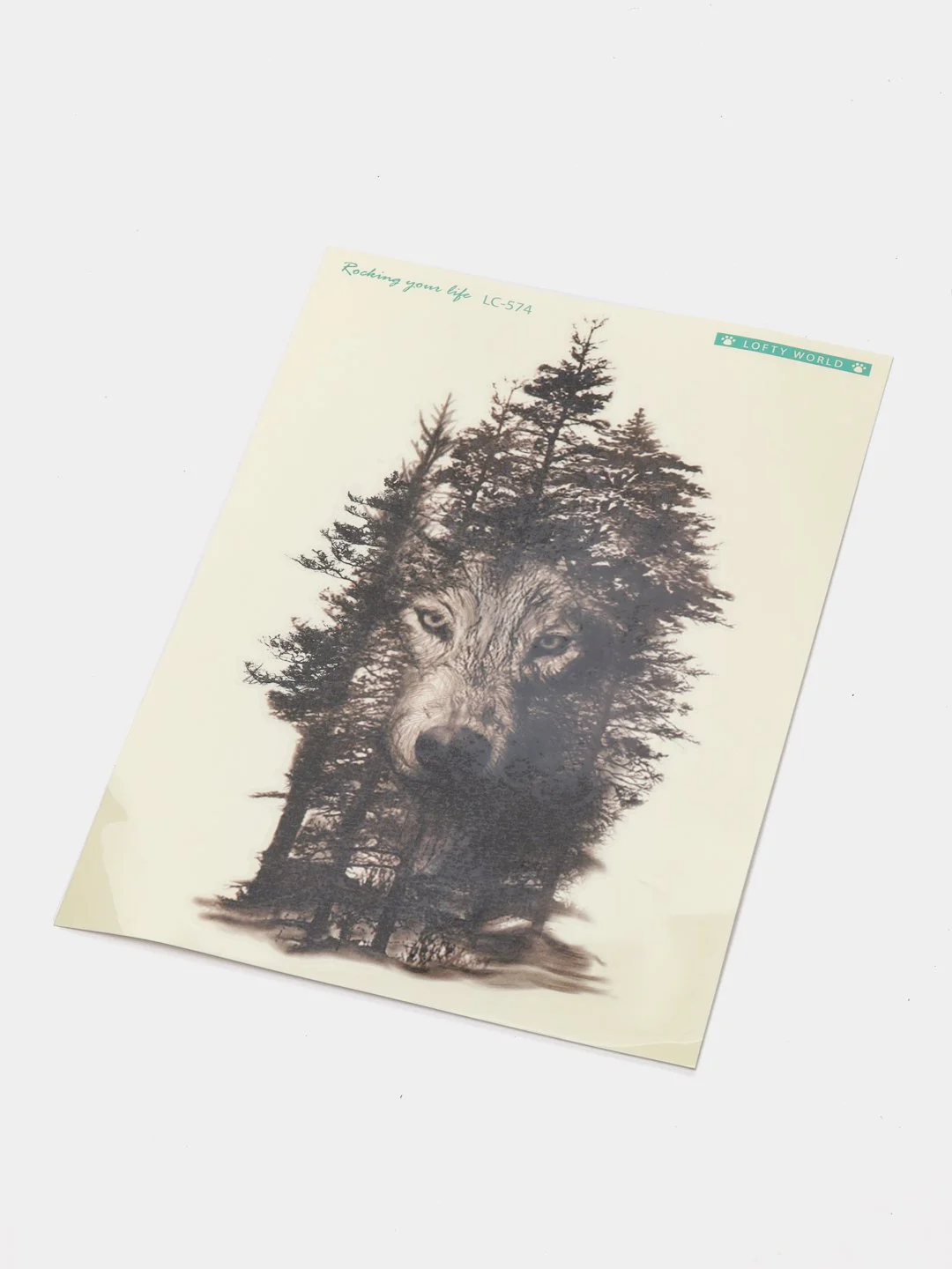 Хаки временные татуировки "Волк, лиса, тигр,пантера", 21*15 см